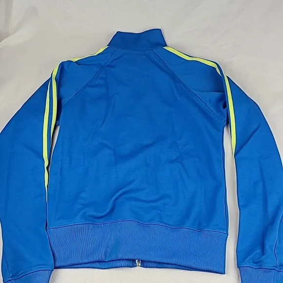 Retro Fred Perry Women's Track Jacket Vintage Portugal Made Blue & Neon Pirate69 - Picture 5 of 6